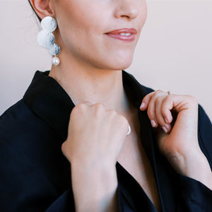 Moon Coin Statement Earring